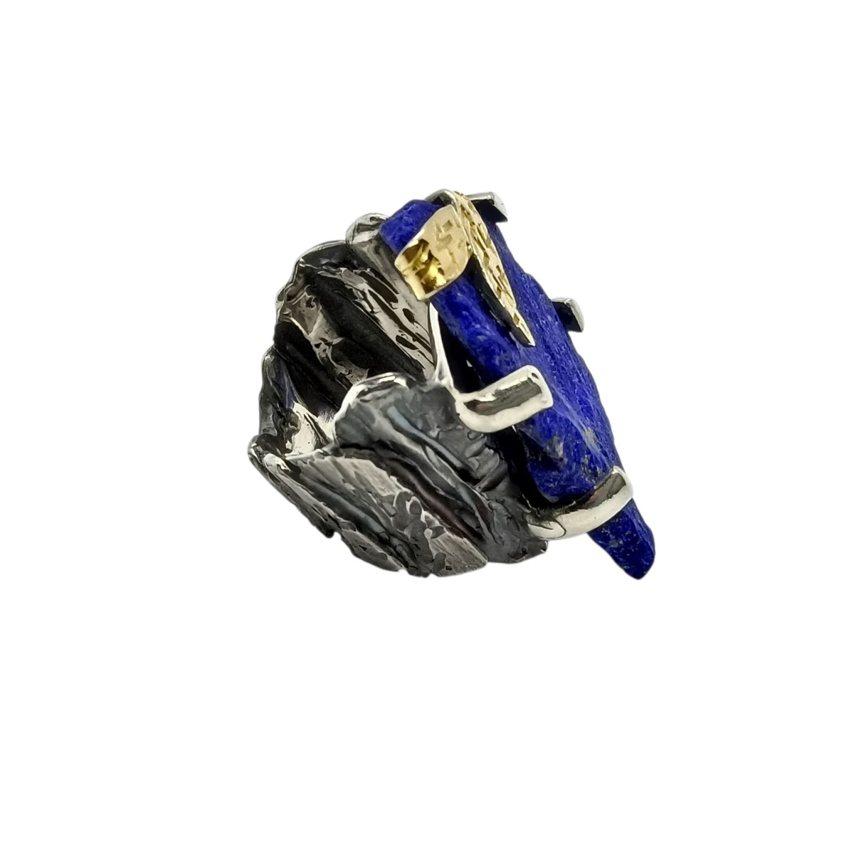 Anillo de plata y oro con lapislázuli Anillo de plata y oro con lapislázuli