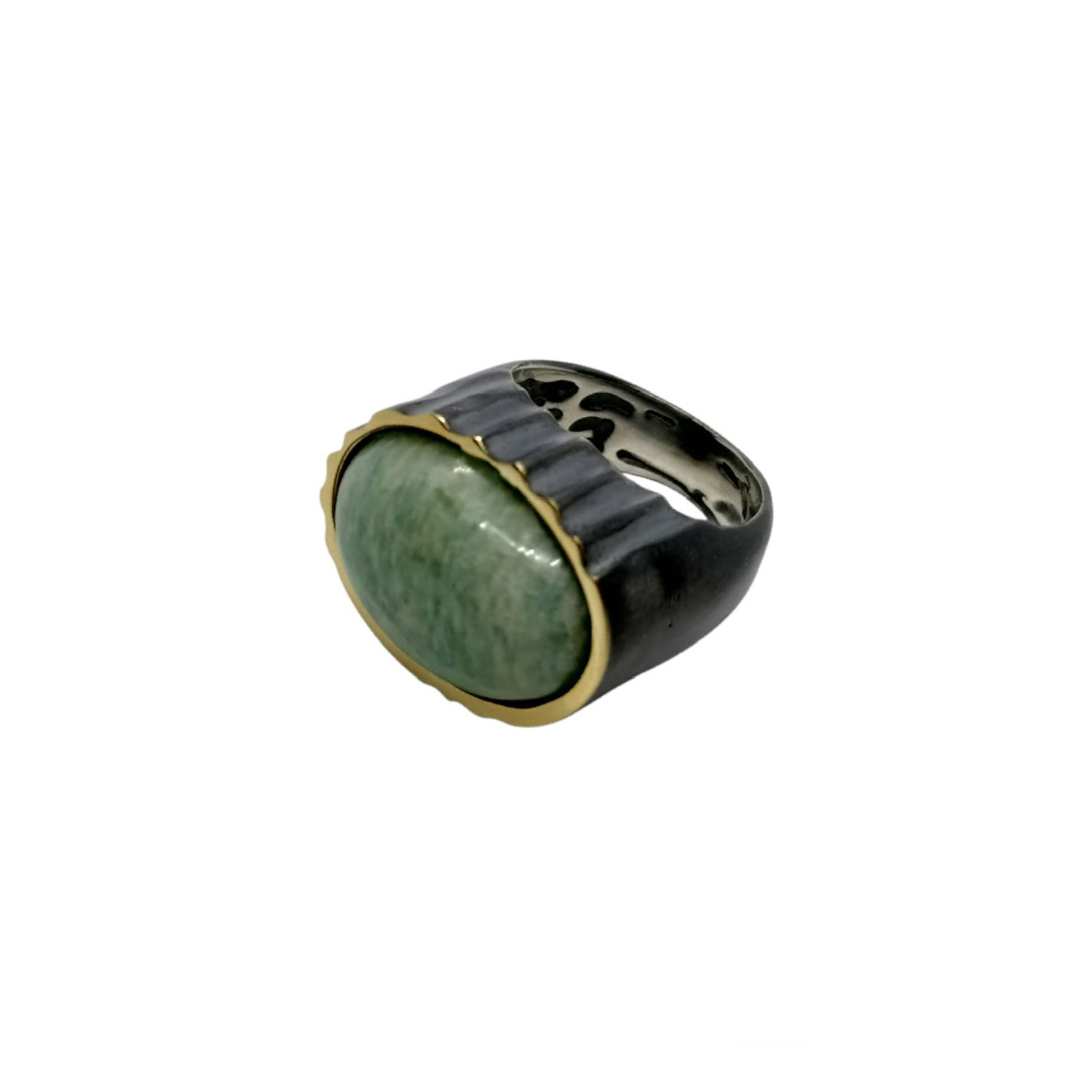 Anillo de plata y oro con amazonita Anillo de plata y oro con amazonita