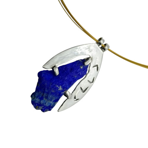 Gargantilla de plata, oro y lapislázuli Gargantilla de plata, oro y lapislázuli