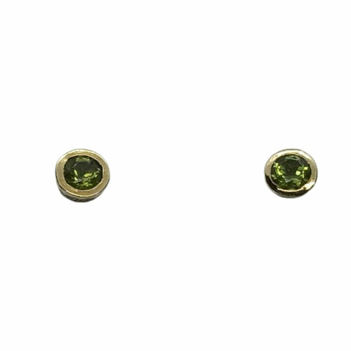 Pendientes de plata y oro con peridoto