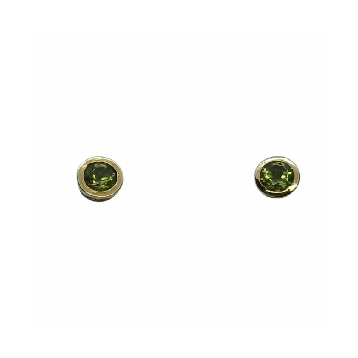 Pendientes de plata y oro con peridoto