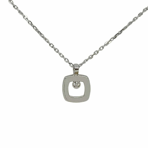 Gargantilla de oro blanco y diamante