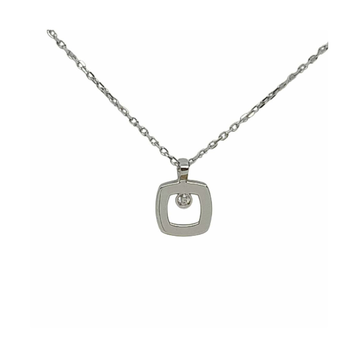 Gargantilla de oro blanco y diamante