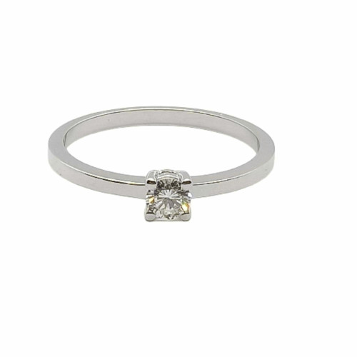 Anillo de compromiso de oro blanco con diamante