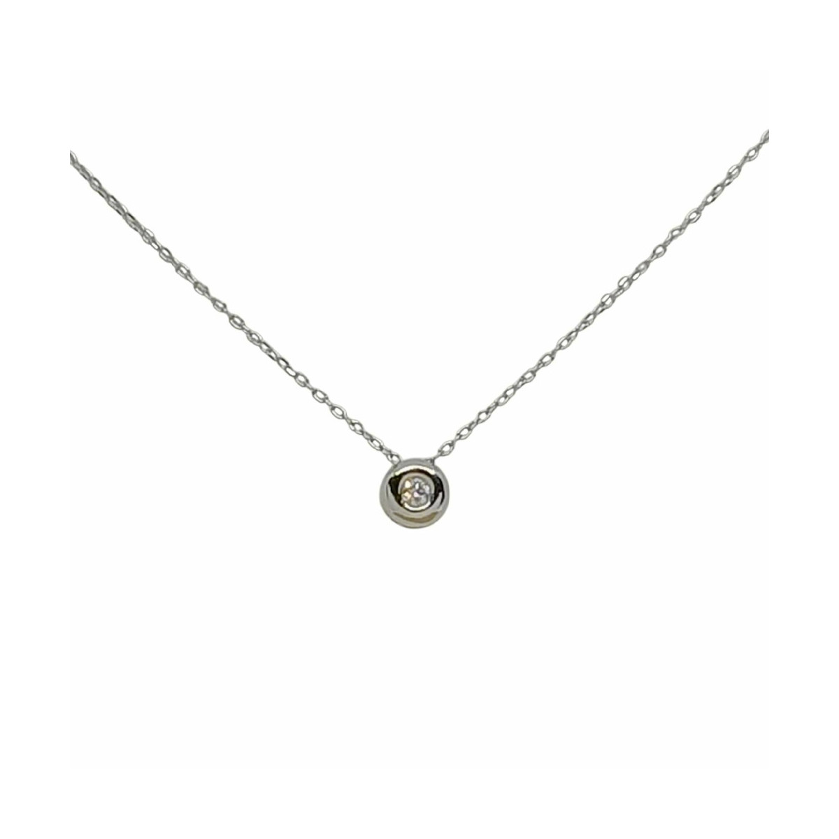 Gargantilla de oro blanco y diamante