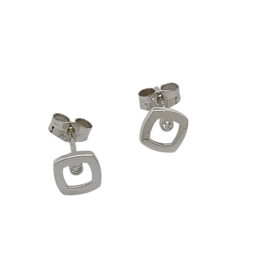 Pendientes de oro blanco con diamante