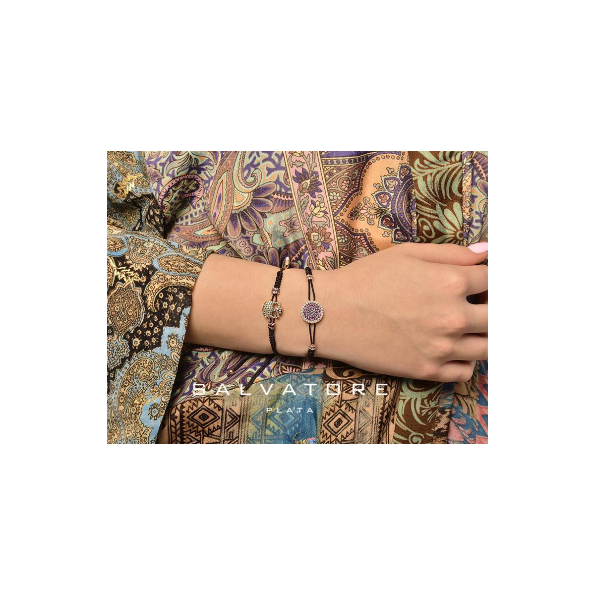 Pulsera de plata con circonitas rosas y blancas