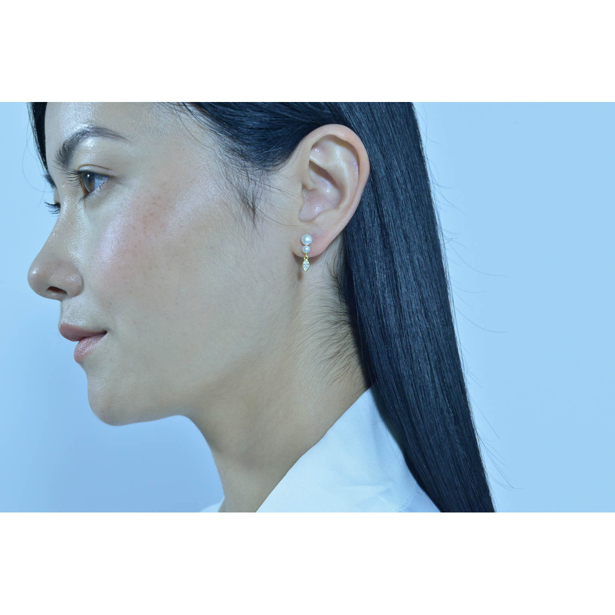PENDIENTES DE PLATA CHAPADA CON PERLAS Y CIRCONITA