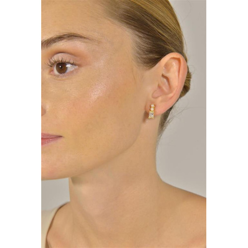 PENDIENTES DE PLATA CHAPADA CON PERLAS Y CIRCONITAS