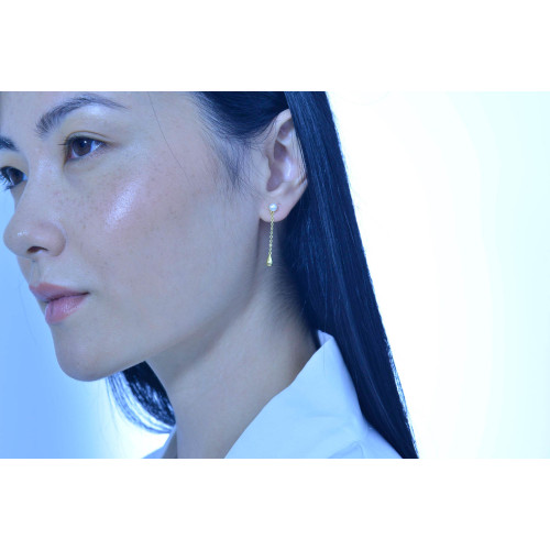 PENDIENTES DE PLATA CHAPADA CON PERLA