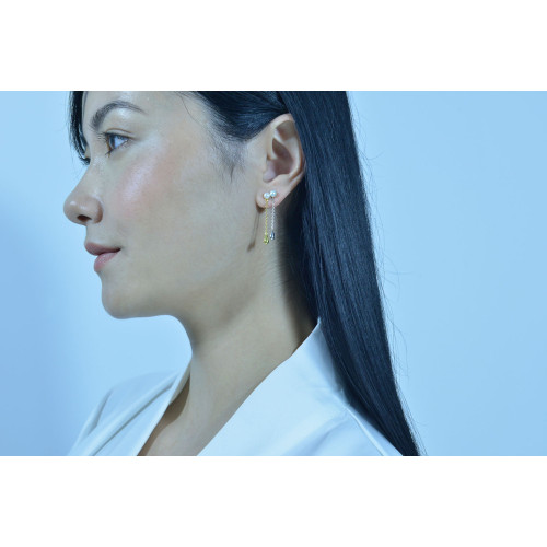 PENDIENTES DE PLATA CHAPADA CON PERLA