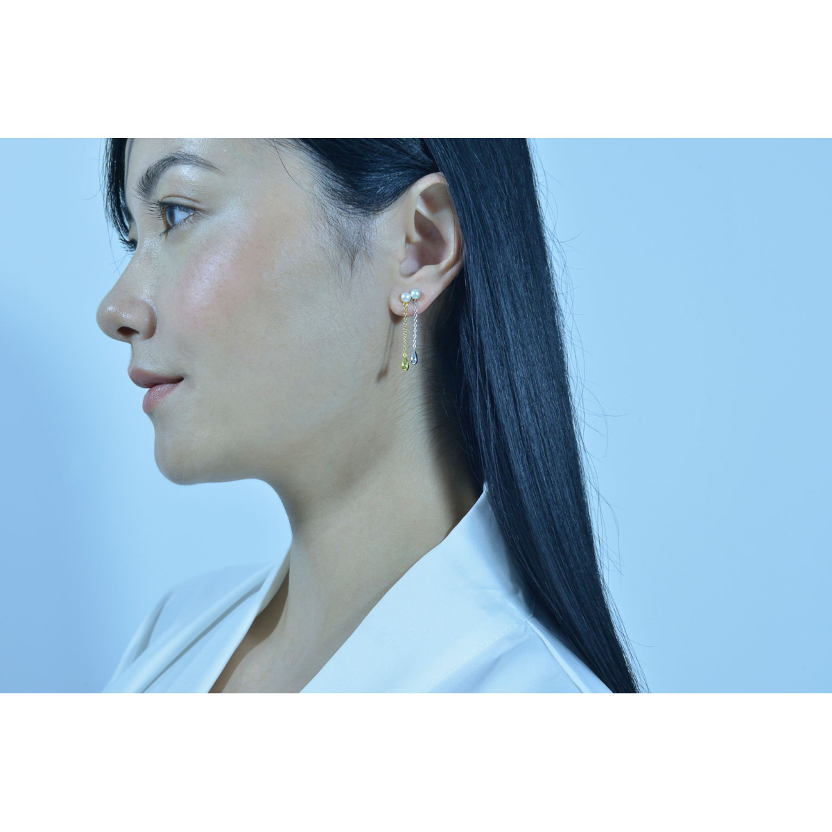 PENDIENTES DE PLATA CHAPADA CON PERLA