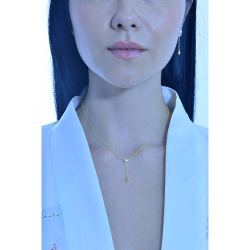 PENDIENTES DE PLATA CHAPADA CON PERLA