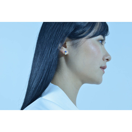 PENDIENTES DE PLATA CHAPADA CON PERLA Y lapislázuli