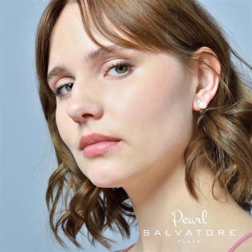 PENDIENTES DE PLATA CON PERLA Y CIRCONITA