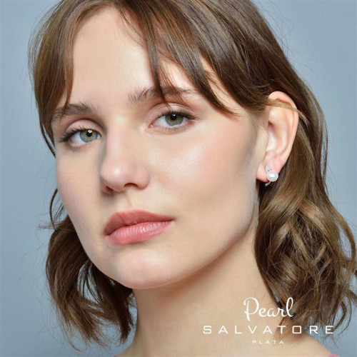 Pendientes de plata con perlas naturales y circonitas