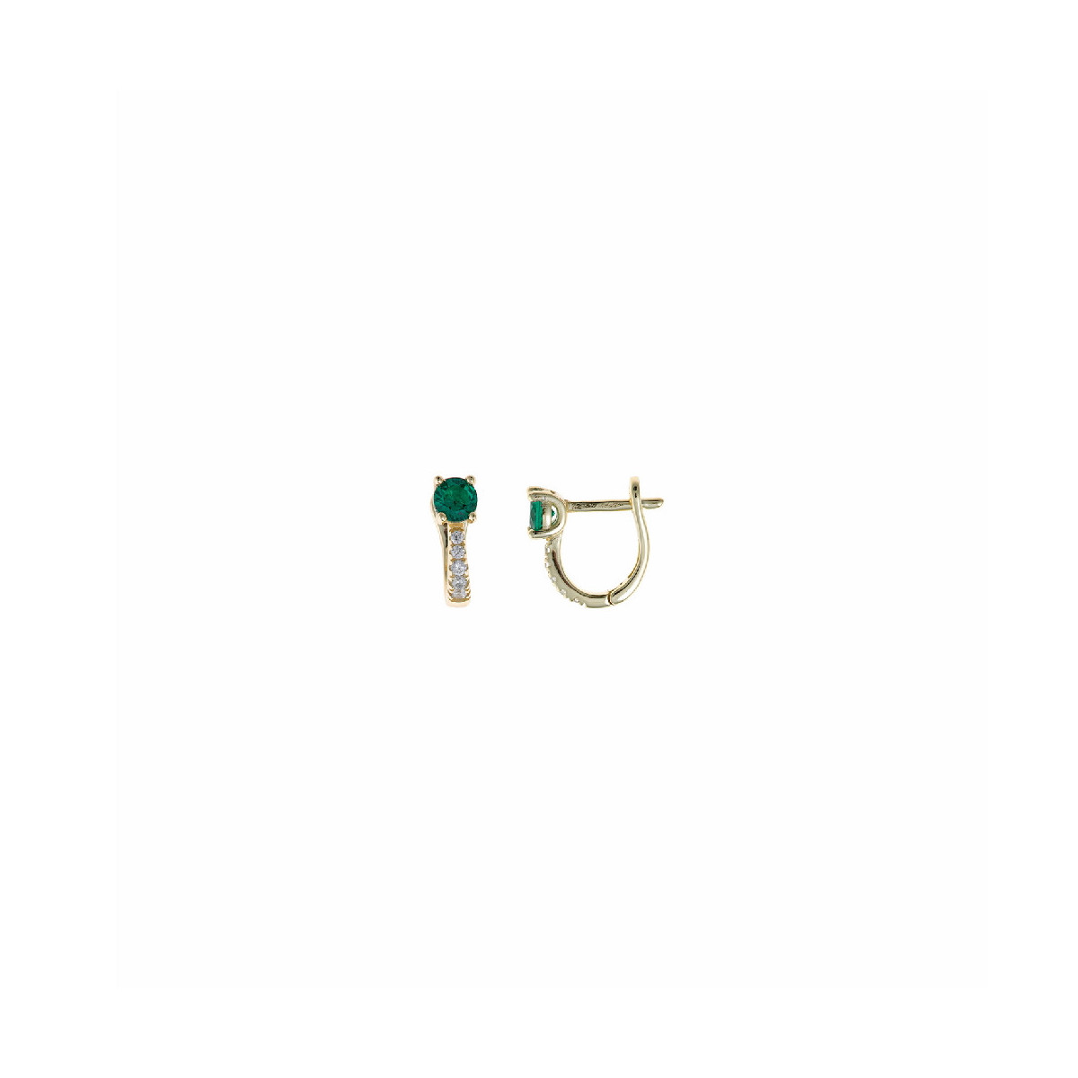 Pendientes de plata, estilo aros con circonitas