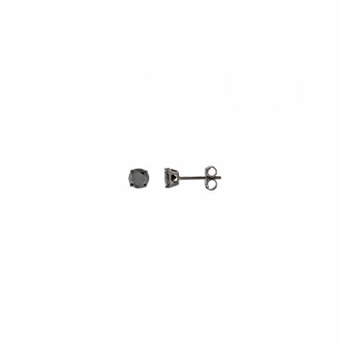 Pendientes de plata con circonita negra