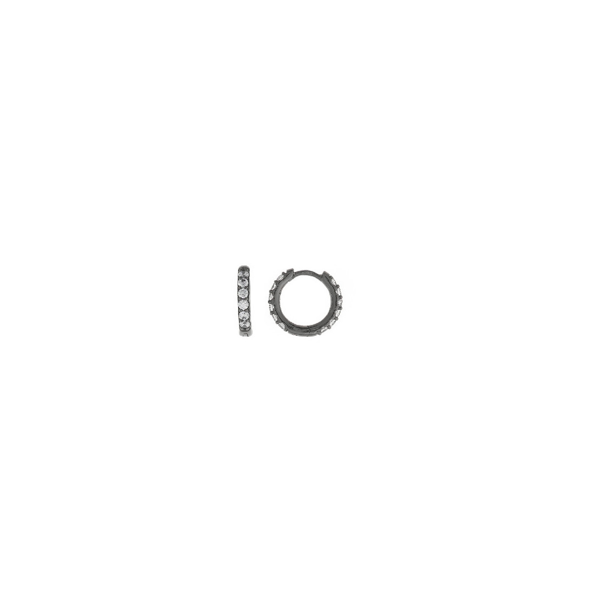 Pendientes de plata, estilo aros con circonitas