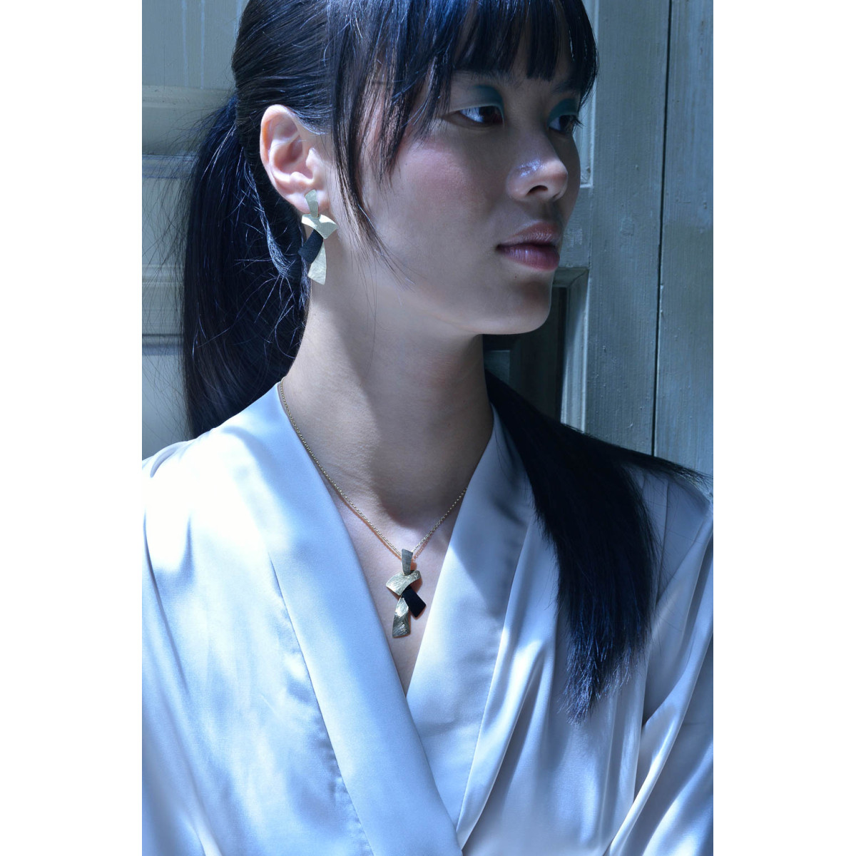 PENDIENTES LARGOS DE PLATA CHAPADA