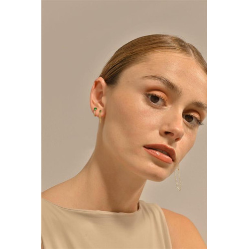 Pendientes de plata, estilo aros con circonitas