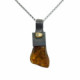 Colgante de plata y oro con ámbar y diamante Colgante de plata y oro con ámbar y diamante