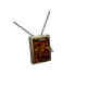 Colgante de plata y oro con ámbar y diamante Colgante de plata y oro con ámbar y diamante