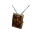 Colgante de plata y oro con ámbar y diamante Colgante de plata y oro con ámbar y diamante