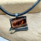 Colgante de plata y oro con ámbar y diamante Colgante de plata y oro con ámbar y diamante