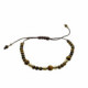 Pulsera de Ojo de tigre y oro amarillo