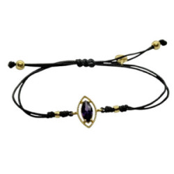 Pulsera de plata con macramé y circonita