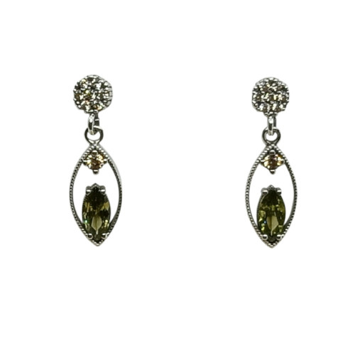 Pendientes de plata con circonitas de colores