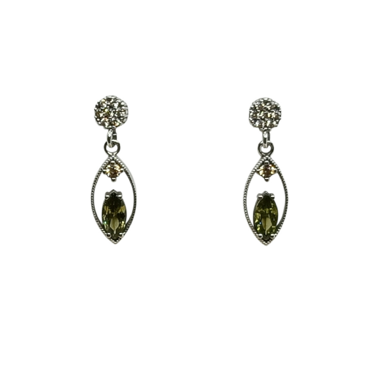 Pendientes de plata con circonitas de colores