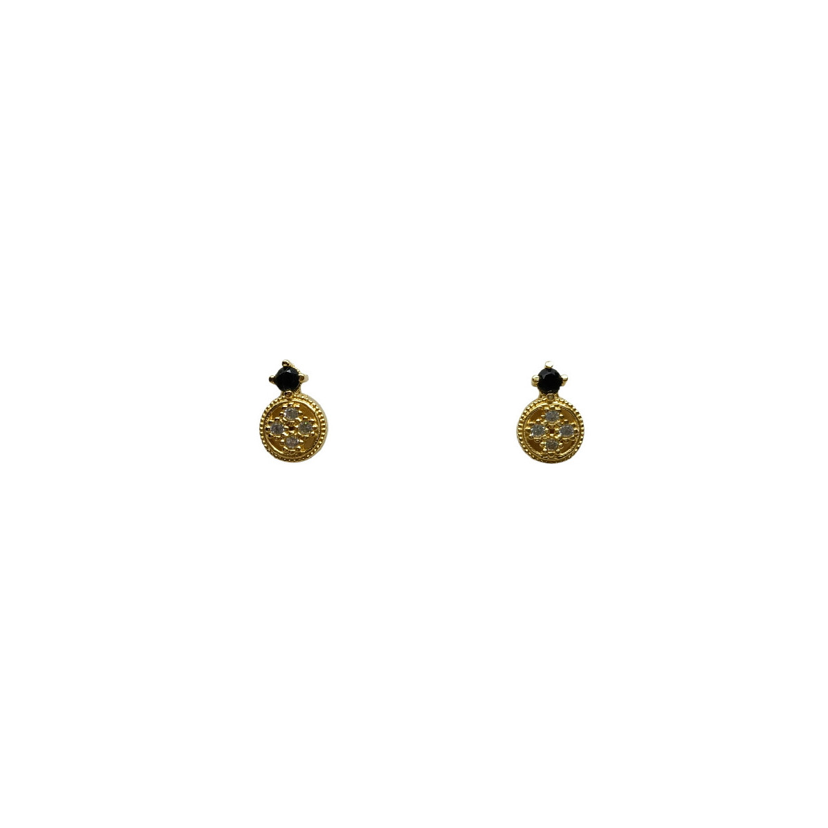 Pendientes chapados con circonita de color