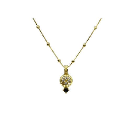 Collar de plata chapada con circonitas