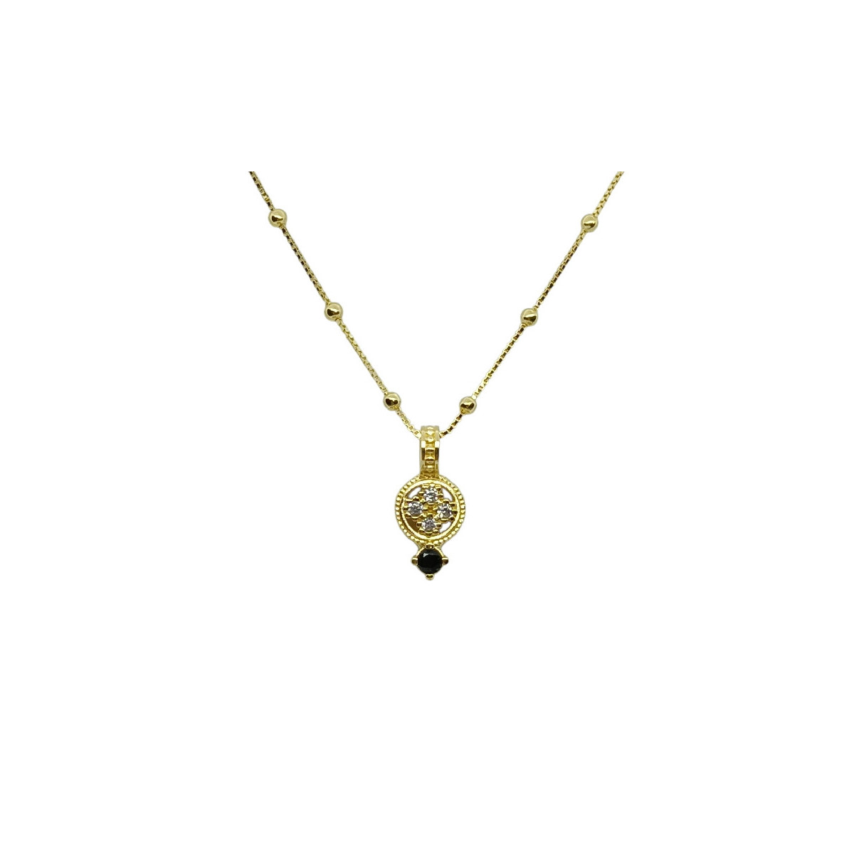 Collar de plata chapada con circonitas