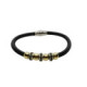 Pulsera de plata con cuero y circonitas