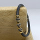 Pulsera de plata con cuero y circonitas