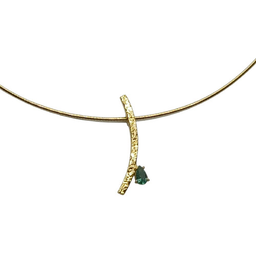 Collar de plata chapada con circonita