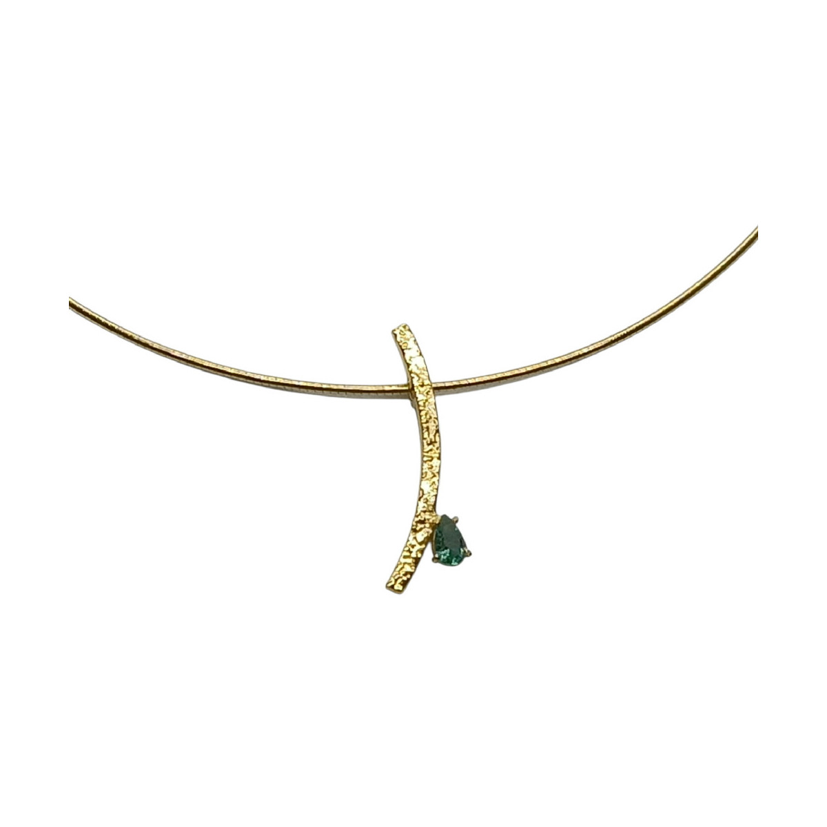 Collar de plata chapada con circonita