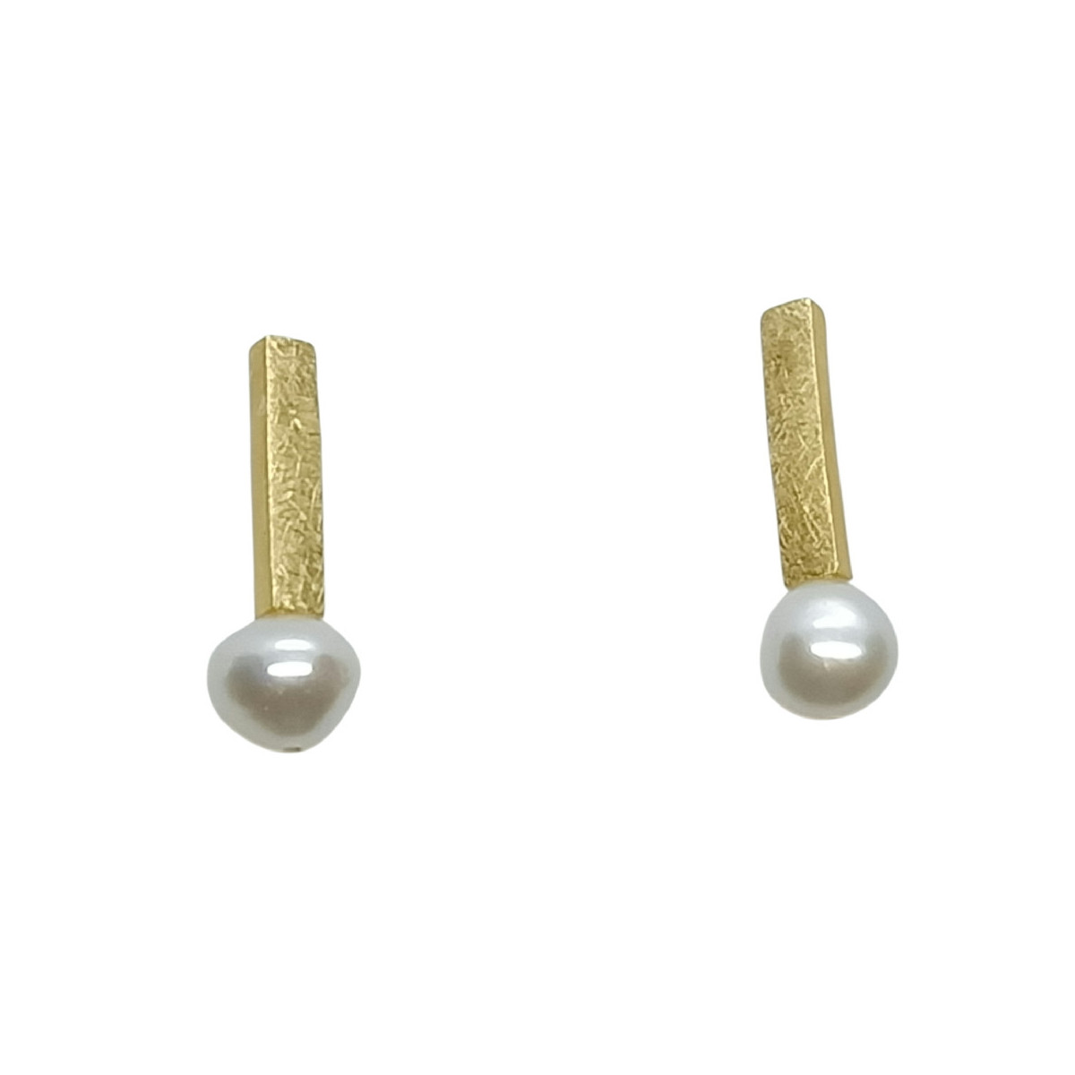 Pendientes de plata chapada con perlas