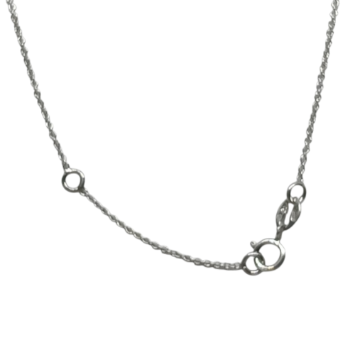 Gargantilla de oro blanco con diamante y tanzanita