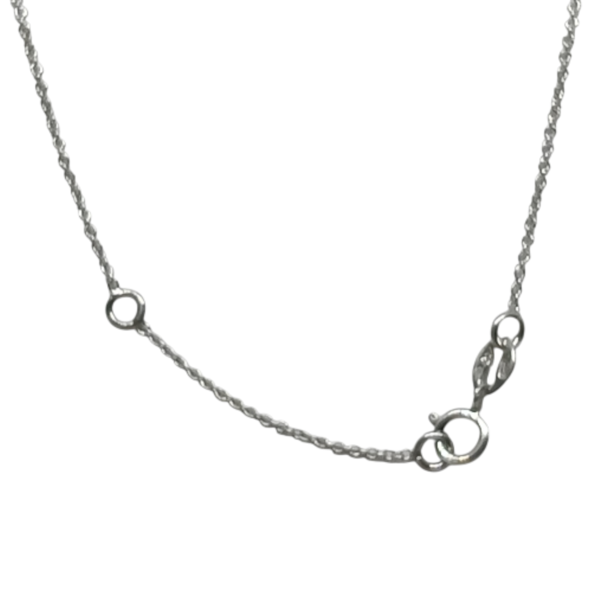 Gargantilla de oro blanco con diamante y tanzanita