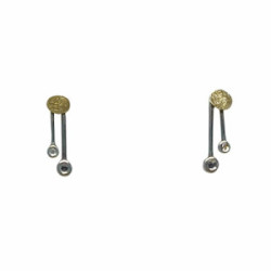 Pendientes de plata y oro con diamantes y zafiros