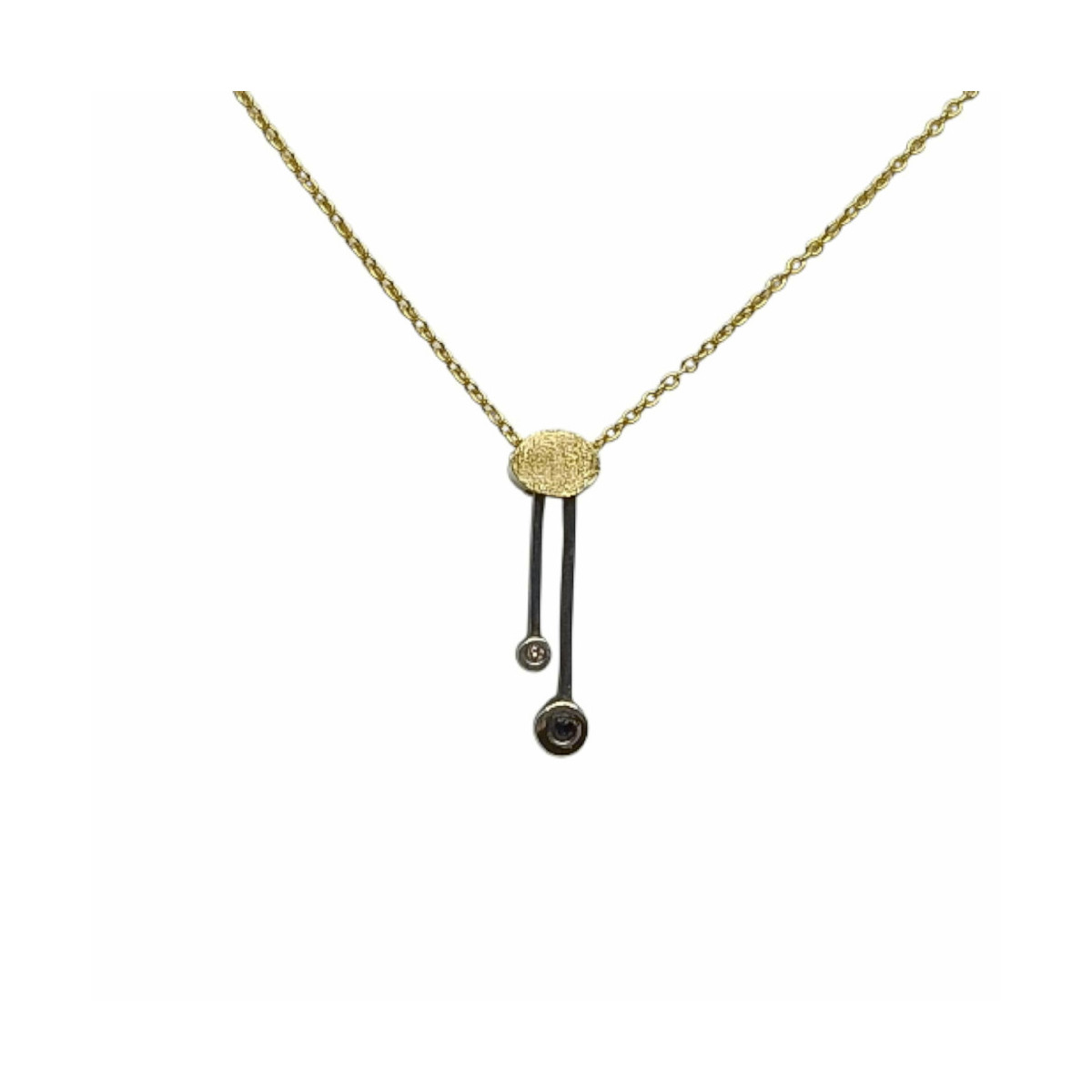 Colgante de plata y oro con diamante