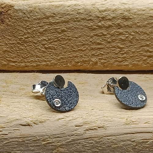 Pendientes de plata y oro con diamantes