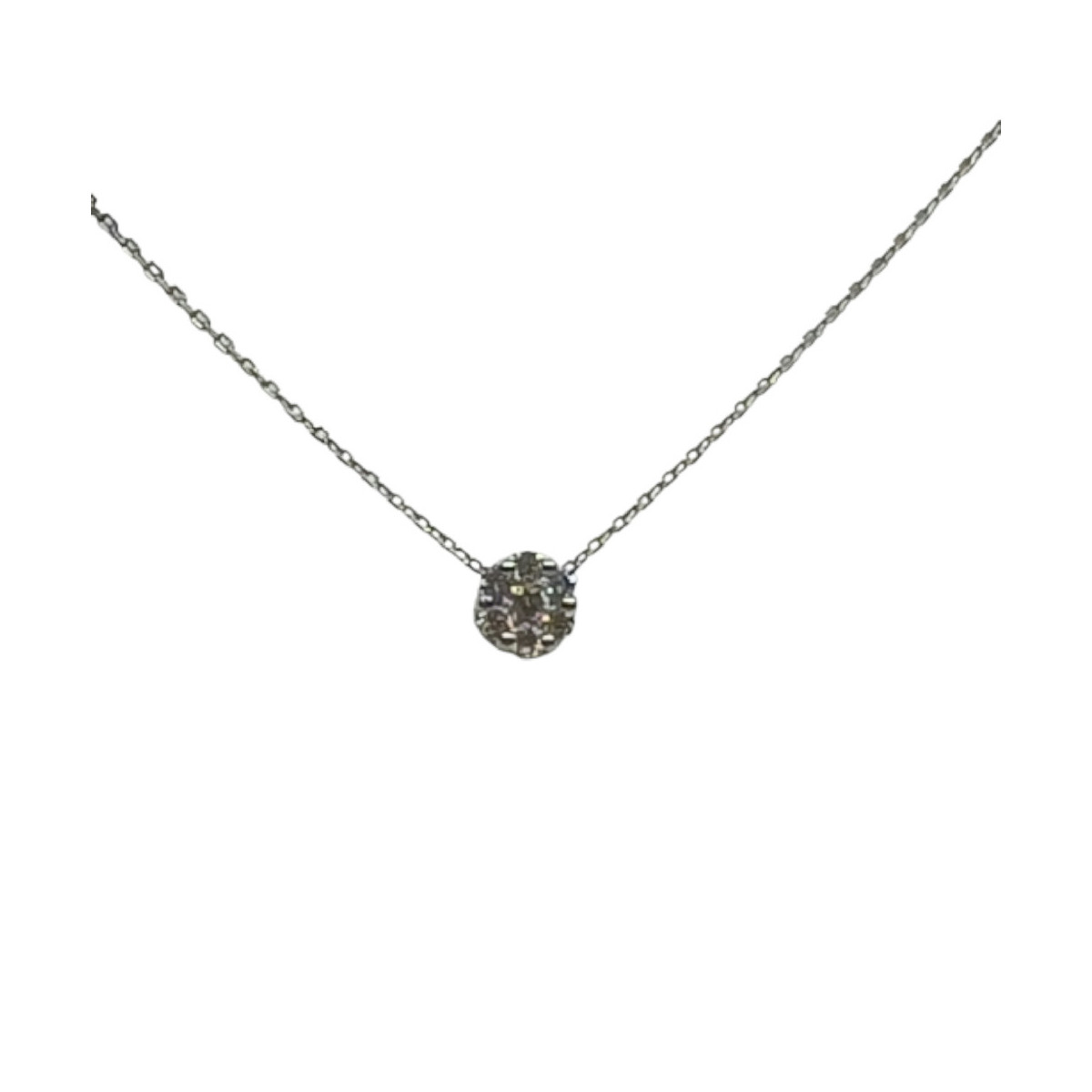 Gargantilla de oro blanco en forma de Rosetón y diamantes