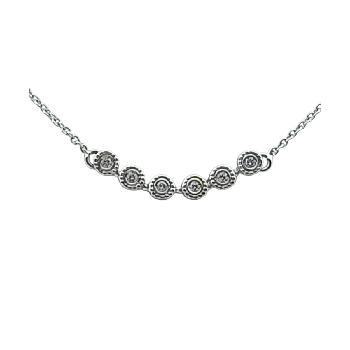 Gargantilla de oro blanco con diamantes