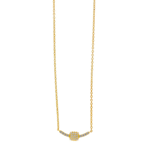 COLLAR DE PLATA CHAPADA CON circonitas blancas