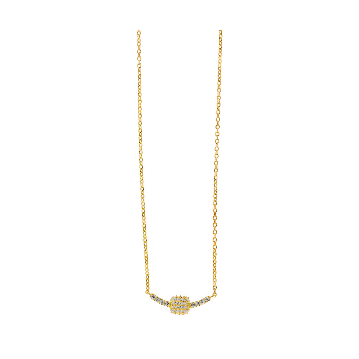 COLLAR DE PLATA CHAPADA CON circonitas blancas